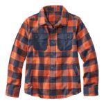 L.L.Bean kinderen Beanflex flanellen overhemd voor het hele seizoen klep oranje/carbon marineblauw kleding VT0644657