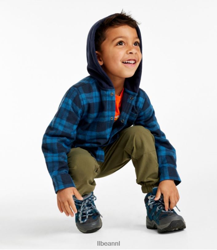 L.L.Bean kinderen fleece gevoerd flanellen overhemd marineblauw kleding VT0643025 - Image 4