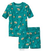 L.L.Bean kinderen Getailleerde pyjama van biologisch katoen blauw groen kleding VT0645890