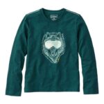 L.L.Bean kinderen grafisch T-shirt donkere dennenwolf kleding VT0645929