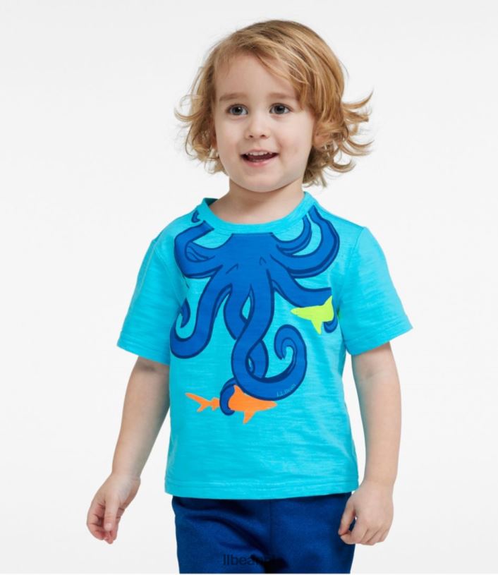 L.L.Bean kinderen grafisch T-shirt piek oranje vos kleding VT064475 - Image 2