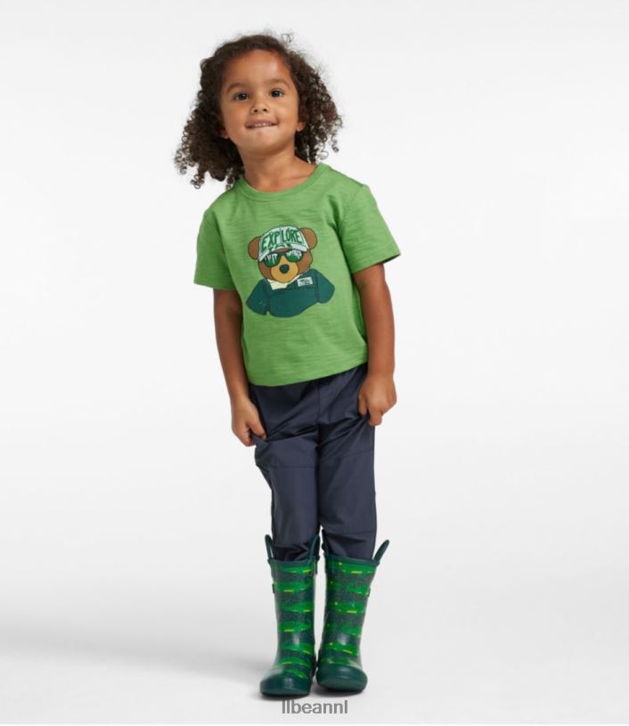 L.L.Bean kinderen grafisch T-shirt piek oranje vos kleding VT064475 - Image 3