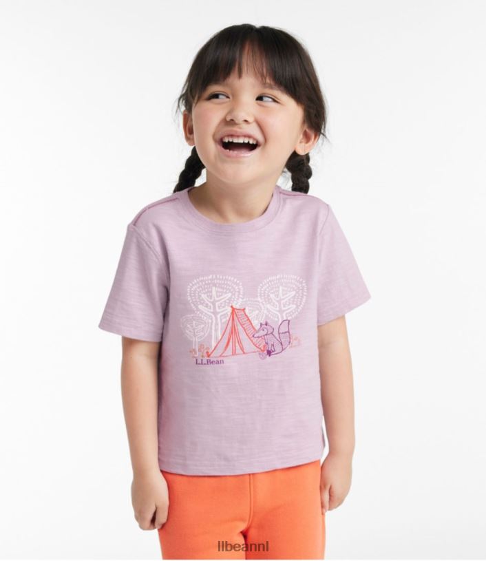 L.L.Bean kinderen grafisch T-shirt piek oranje vos kleding VT064475 - Image 4