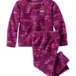 L.L.Bean kinderen Set van fleece T-shirt/broek met lange mouwen voor baby's en fitness pruim druif/berg print kleding VT0643022