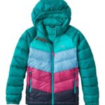 L.L.Bean kinderen ultralicht 650 donsjack blauwgroen kleurblok bovenkleding VT0643706