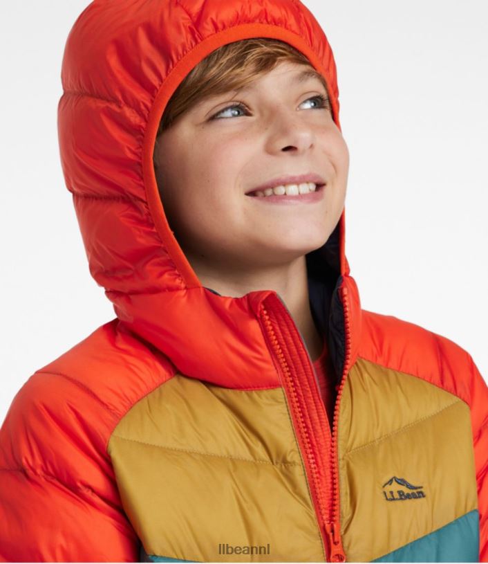 L.L.Bean kinderen ultralicht 650 donsjack colorblock van kersentomaat bovenkleding VT064955 - Image 5