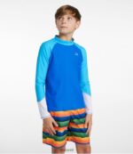L.L.Bean kinderen zon- en surfzwemshirt aquamarijn kleurblok kleding VT064421 - Image 2