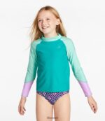 L.L.Bean kinderen zon- en surfzwemshirt aquamarijn kleurblok kleding VT064421 - Image 4