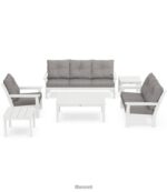 L.L.Bean unisex 6-delige terrasset voor alle weersomstandigheden met gestructureerde kussens grijs huis goederen VT0644537
