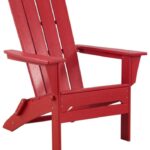 L.L.Bean unisex Adirondack stoel voor alle weersomstandigheden, vierkante rugleuning klassiek rood achtertuin en terras VT0644447