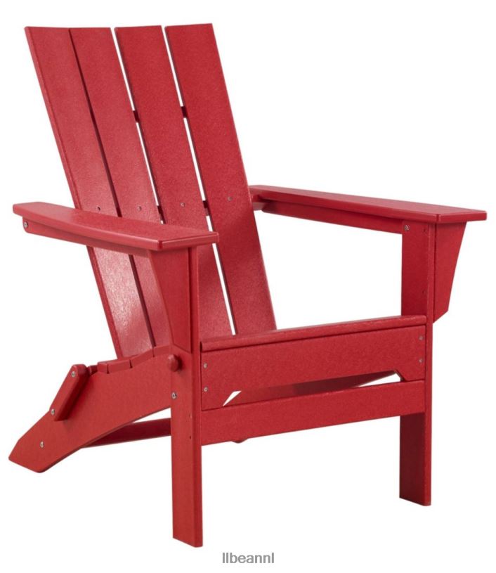 L.L.Bean unisex Adirondack stoel voor alle weersomstandigheden, vierkante rugleuning klassiek rood achtertuin en terras VT0644447 - Image 1