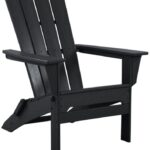 L.L.Bean unisex Adirondack stoel voor alle weersomstandigheden, vierkante rugleuning zwart achtertuin en terras VT0646358