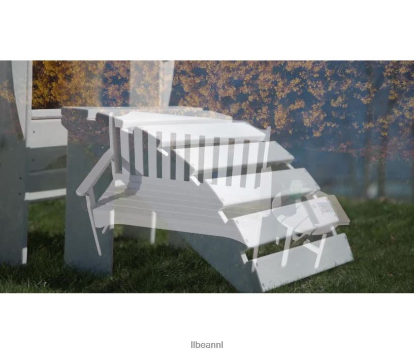L.L.Bean unisex Adirondack stoel voor alle weersomstandigheden, vierkante rugleuning zwart achtertuin en terras VT0646358 - Image 6