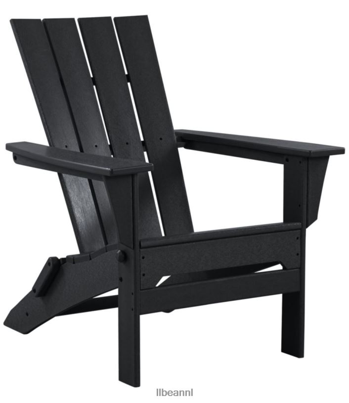 L.L.Bean unisex Adirondack stoel voor alle weersomstandigheden, vierkante rugleuning zwart achtertuin en terras VT0646358 - Image 1