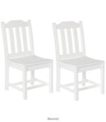 L.L.Bean unisex All-weather armloze eetkamerstoel set van twee wit achtertuin en terras VT0646844