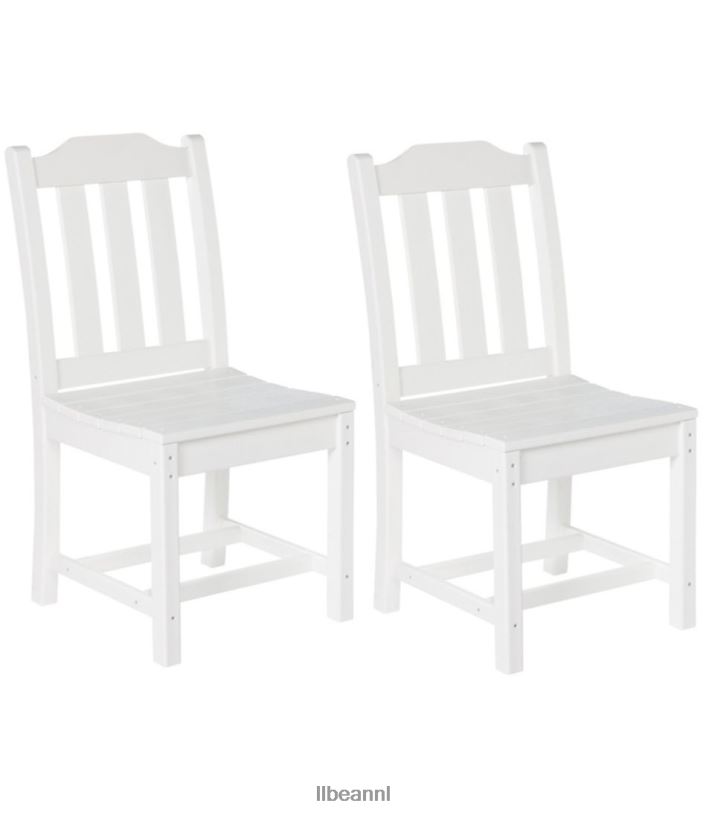 L.L.Bean unisex All-weather armloze eetkamerstoel set van twee wit achtertuin en terras VT0646844 - Image 1