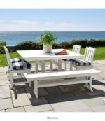 L.L.Bean unisex all-weather boerderijtafel vierkant 8-persoons wit achtertuin en terras VT0646859 - Image 3