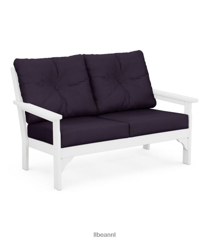 l_l_bean_unisex_all_weather_patio_loveseat_met_gestructureerd_kussen_marine_huis_goederen_vt0642812.jpg L.L.Bean unisex all-weather patio loveseat met gestructureerd kussen marine huis goederen VT0642812 - Image 1
