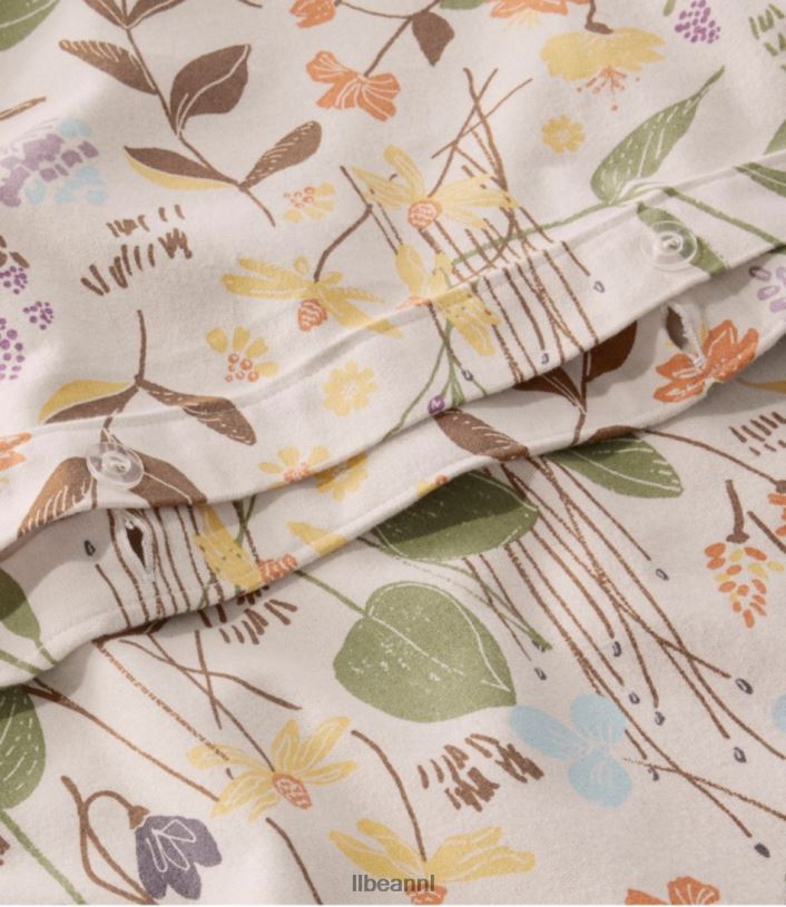 L.L.Bean unisex berken bloemen flanellen dekbedovertrekcollectie zilver beddengoed VT0642539 - Image 3