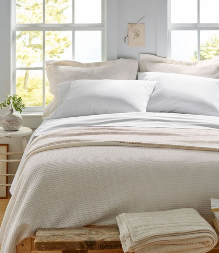 L.L.Bean unisex biologische honingraat gematelasseerde sprei vorstgrijs beddengoed VT0647156 - Image 3