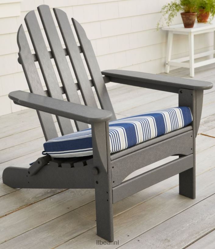 L.L.Bean unisex casco bay adirondack stoel zitkussen streep marine/naturel achtertuin en terras VT0646340 - Image 2