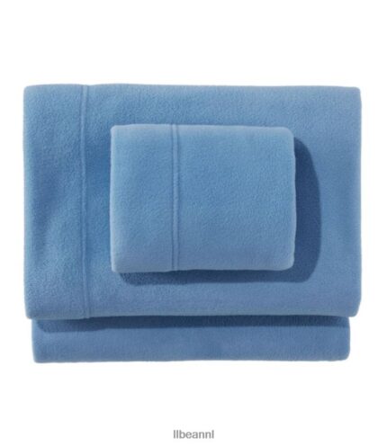 L.L.Bean unisex collectie fleecelakens zacht blauw beddengoed VT0644486