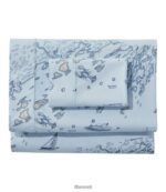 L.L.Bean unisex collectie perkal nautische kaarten lichtblauw beddengoed VT0642470