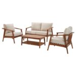 L.L.Bean unisex Eucalyptus 4-delige terrasset natuurlijk huis goederen VT0642857