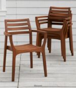 L.L.Bean unisex Eucalyptus stapelstoelen set van vier natuurlijk achtertuin en terras VT0642752 - Image 2