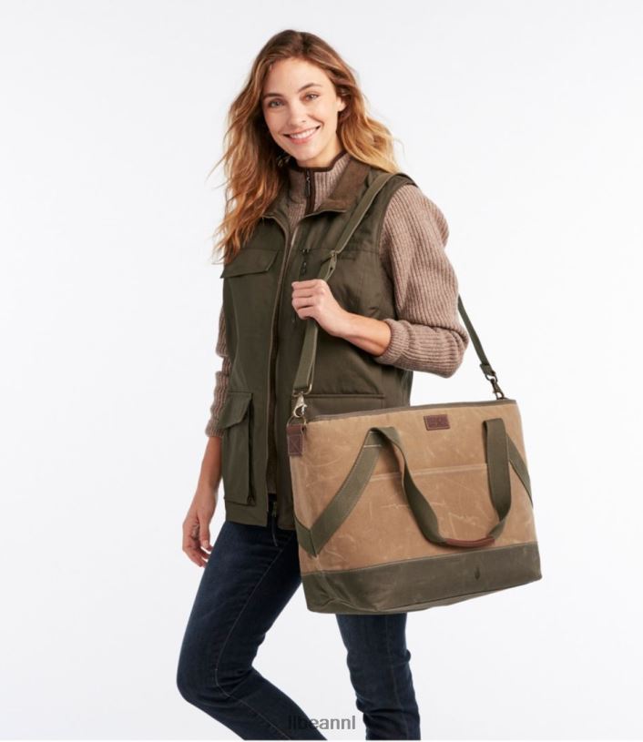 L.L.Bean unisex geïsoleerde draagtas van gewaxt canvas marine accessoires VT0643913 - Image 5