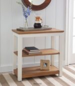 L.L.Bean unisex geschilderd boerderijhouten console met twee planken papierwit binnenmeubilair VT0642878 - Image 2