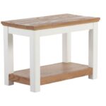 L.L.Bean unisex geschilderd boerenbankje met houten blad papierwit binnenmeubilair VT0642824