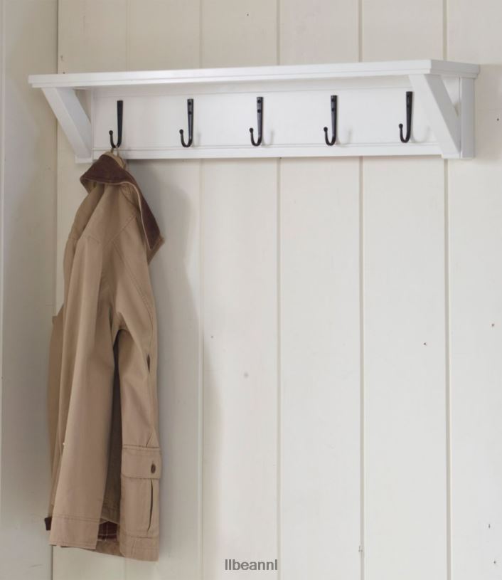 L.L.Bean unisex geschilderde boerderij wandplank met haken papierwit binnenmeubilair VT0642893 - Image 2