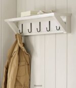 L.L.Bean unisex geschilderde boerderij wandplank met haken papierwit binnenmeubilair VT0642893 - Image 3