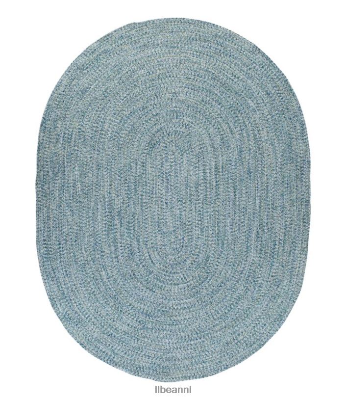 L.L.Bean unisex gevlochten vloerkleed voor alle weersomstandigheden, ovaal met concentrisch patroon oceaan huis goederen VT0642494 - Image 1