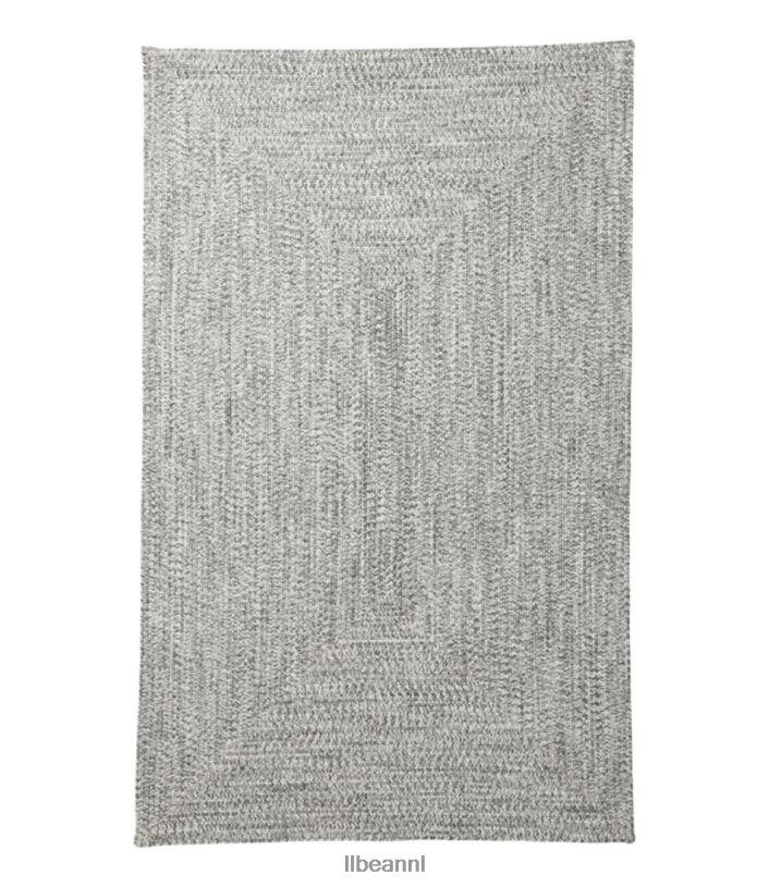 L.L.Bean unisex gevlochten vloerkleed voor alle weersomstandigheden, rechthoekig concentrisch patroon grijs multi huis goederen VT0644453 - Image 1