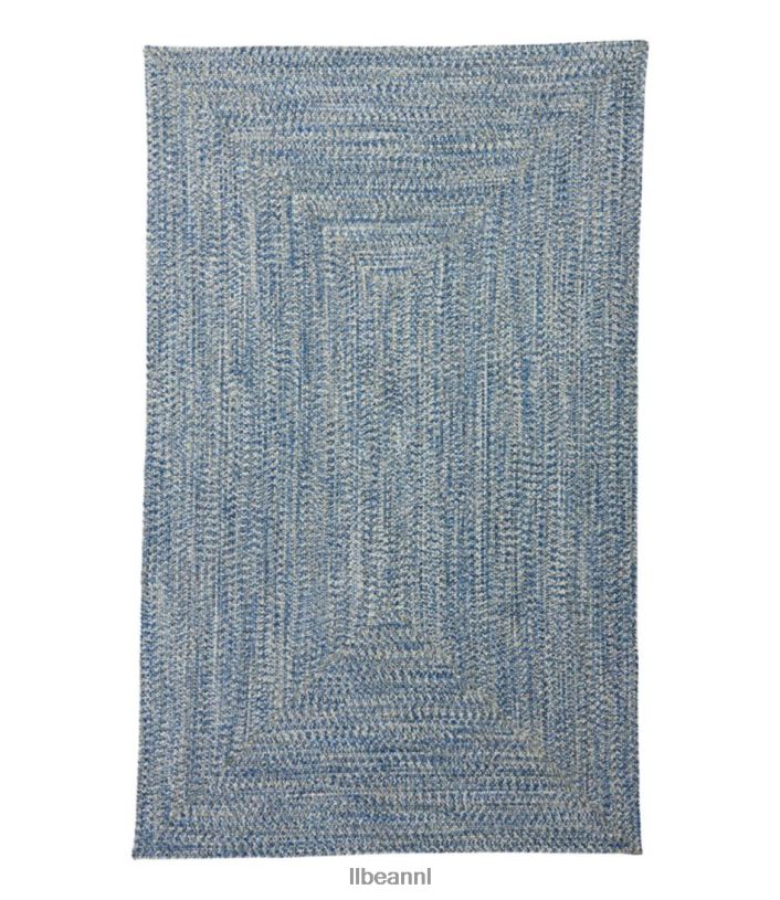 L.L.Bean unisex gevlochten vloerkleed voor alle weersomstandigheden, rechthoekig concentrisch patroon indigo multi huis goederen VT0645602 - Image 1