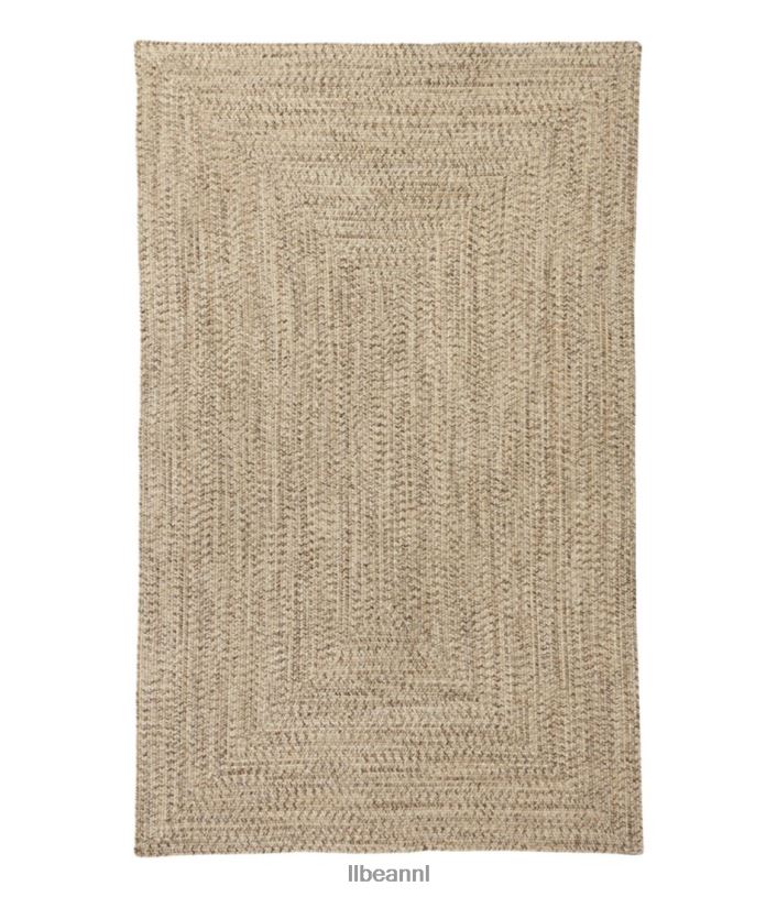 L.L.Bean unisex gevlochten vloerkleed voor alle weersomstandigheden, rechthoekig concentrisch patroon zand multi huis goederen VT0646850 - Image 1