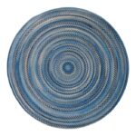 L.L.Bean unisex gevlochten wollen vloerkleed middenblauw multi huis goederen VT0645638