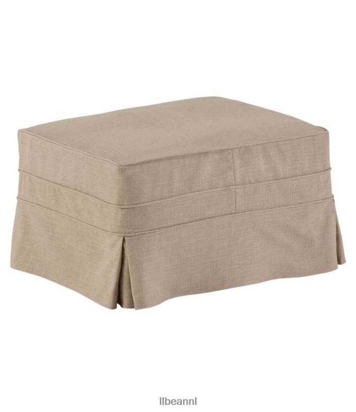 L.L.Bean unisex grenen punt hoes poef prestatielinnen khaki binnenmeubilair VT0642908 - Image 1