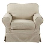 L.L.Bean unisex grenen punt hoes stoel linnen beige binnenmeubilair VT0642905