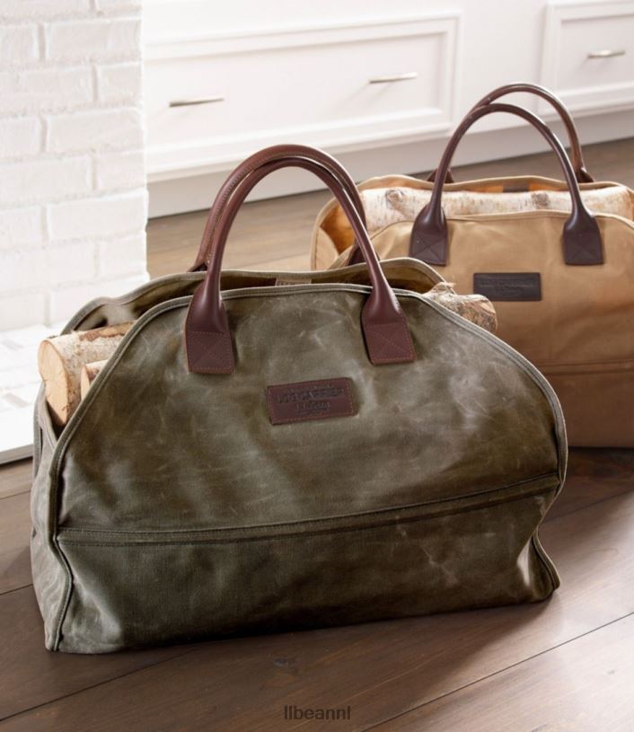 L.L.Bean unisex houtdrager van gewaxt canvas houtskool huisdecoratie VT0642629 - Image 2