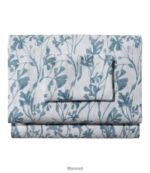 L.L.Bean unisex kledingstuk gewassen satijnen vel collectie print kust blauwe botanische beddengoed VT0642761