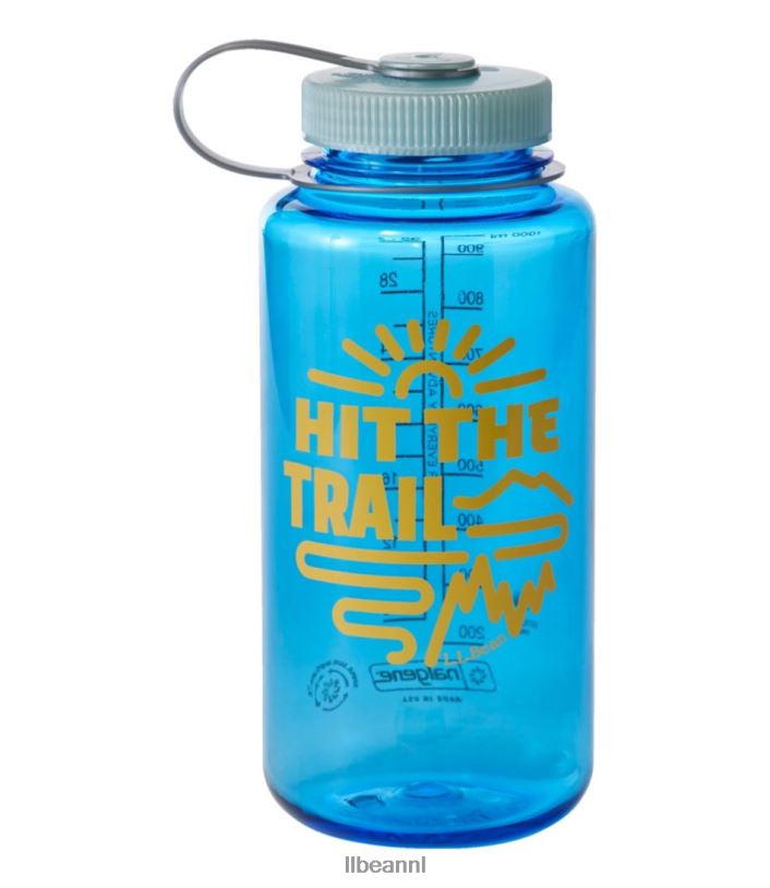 L.L.Bean unisex nalgene duurzame waterfles met brede opening en print blauw/ga op pad accessoires voor buiten VT0645245 - Image 1