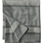 L.L.Bean unisex North Shore wollen deken grijze streep beddengoed VT0642572