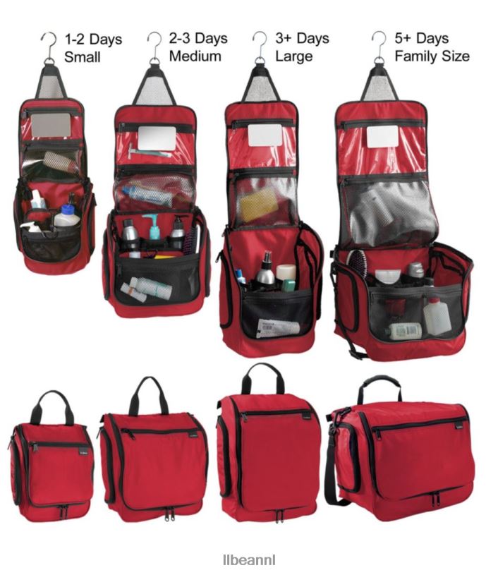 L.L.Bean unisex persoonlijke organizer toilettas rode buffelplaid accessoires VT0645407 - Image 2