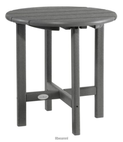 L.L.Bean unisex ronde bijzettafel voor alle weersomstandigheden leigrijs achtertuin en terras VT0647141