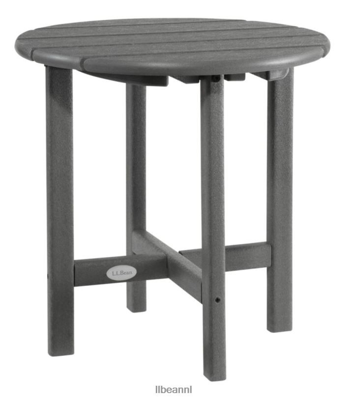 L.L.Bean unisex ronde bijzettafel voor alle weersomstandigheden leigrijs achtertuin en terras VT0647141 - Image 1