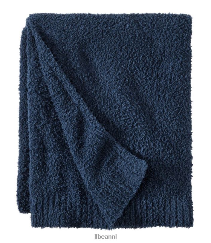 l_l_bean_unisex_slechte_gezellige_gebreide_plaid_marine_beddengoed_vt0644471.jpg L.L.Bean unisex slechte, gezellige gebreide plaid marine beddengoed VT0644471 - Image 1