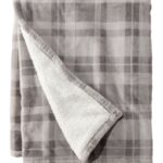 L.L.Bean unisex slechte pluche sherpa plaid haven grijs beddengoed VT0644561